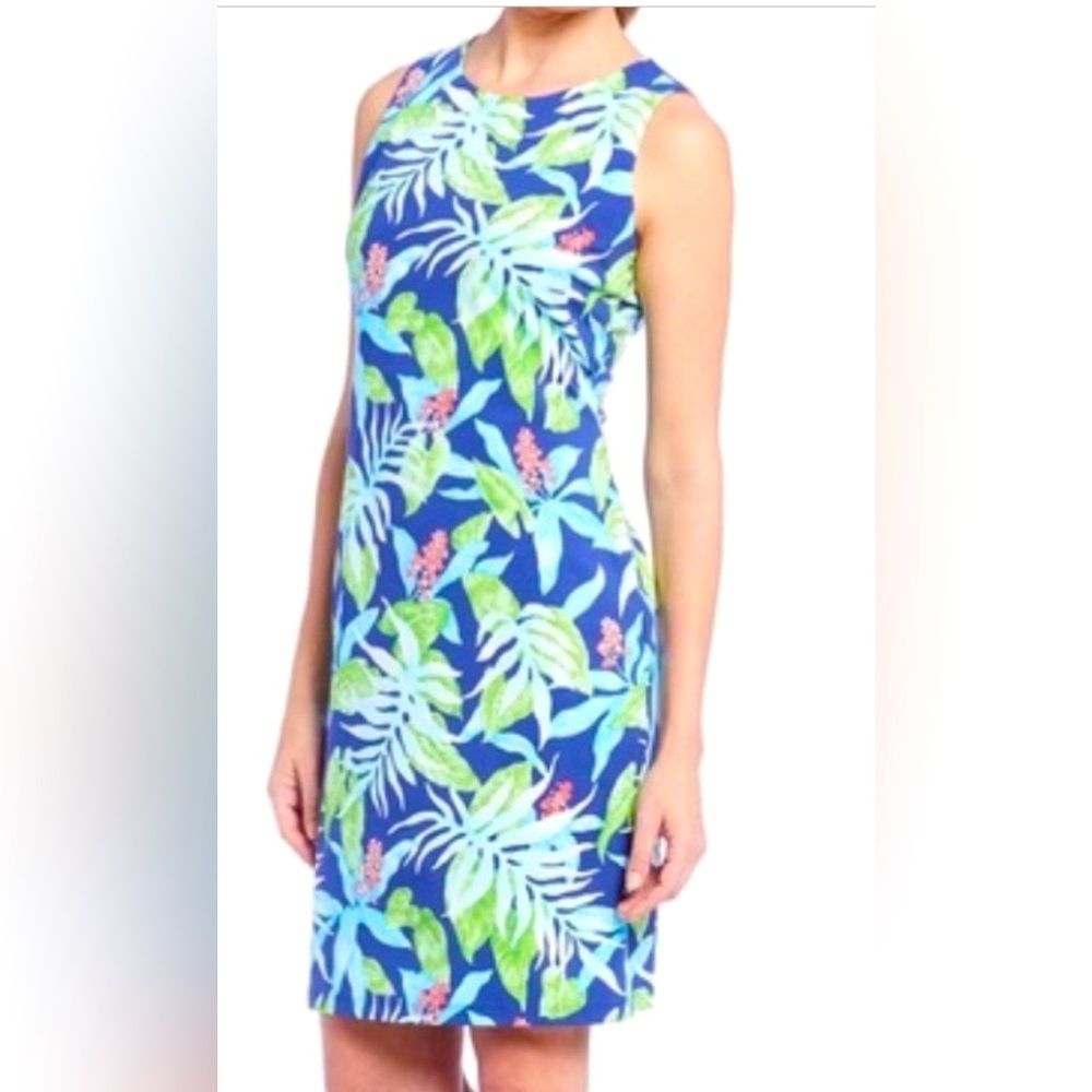 J. mcLaughlin sleeveless Sophia dress and a beautiful tropical print!